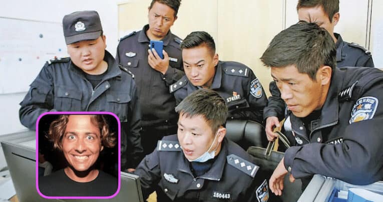 Chinese police attempting to understand surf.